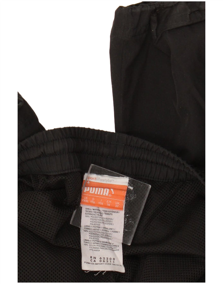 PUMA Boys Tracksuit Trousers 15-16 Years  Black Colourblock Polyester