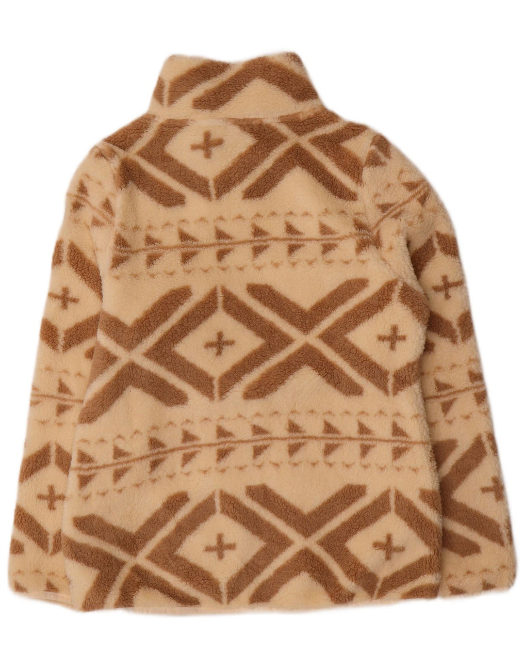 Basile Womens Fleece Jacket UK 14 Large Beige Fair Isle Polyester