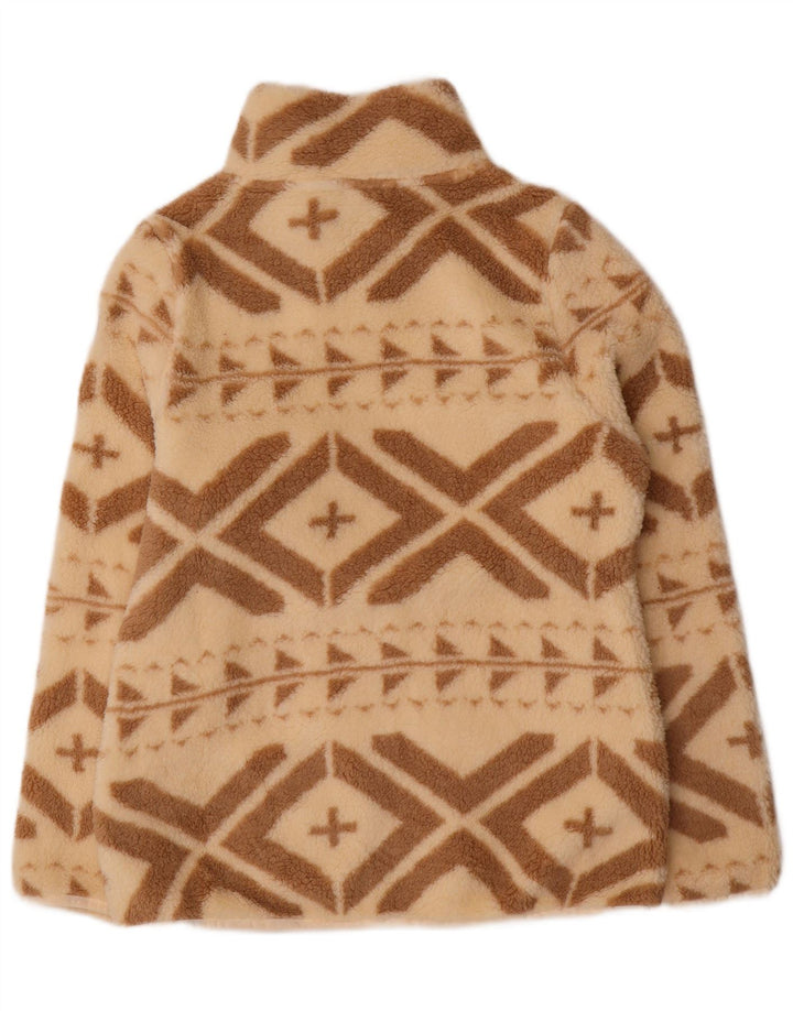 Basile Womens Fleece Jacket UK 14 Large Beige Fair Isle Polyester