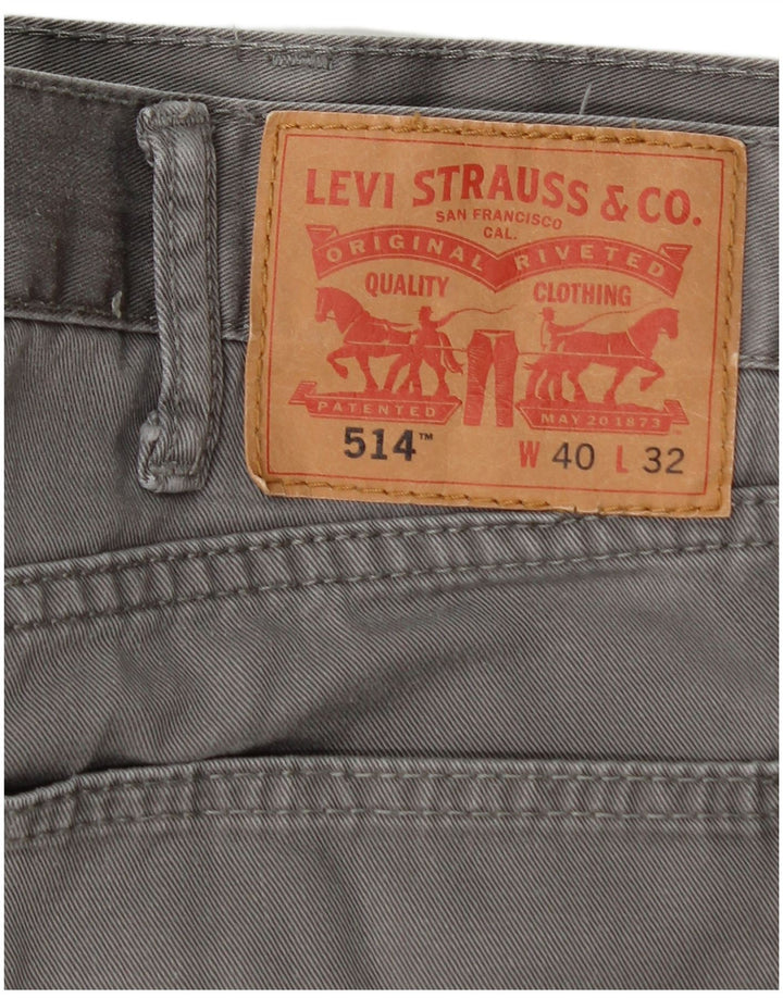 Levi's Mens 514 Straight Casual Trousers W40 L32 Grey Cotton
