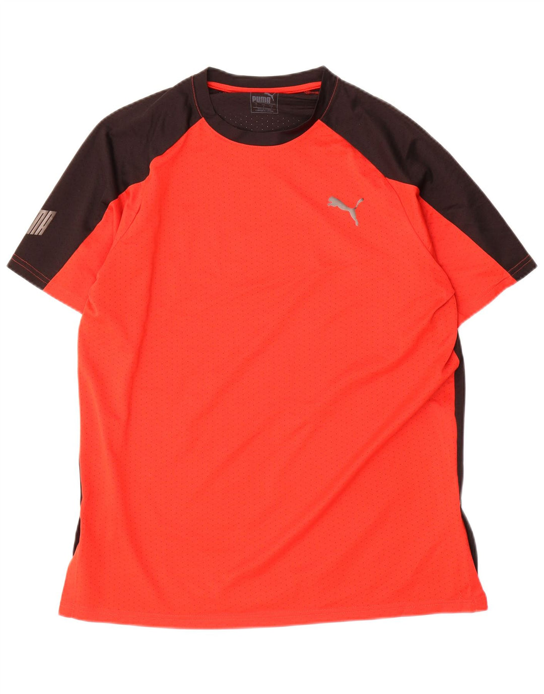 PUMA Mens Graphic T-Shirt Top Large Red Colourblock Polyester