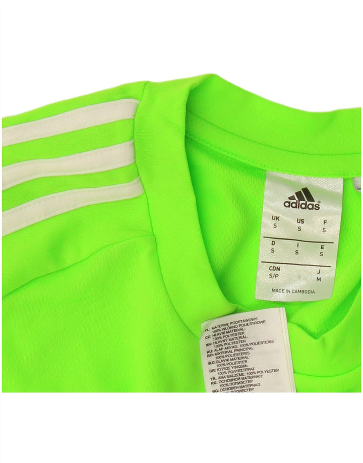 Adidas Mens Climalite T-Shirt Top Small Green Colourblock Polyester