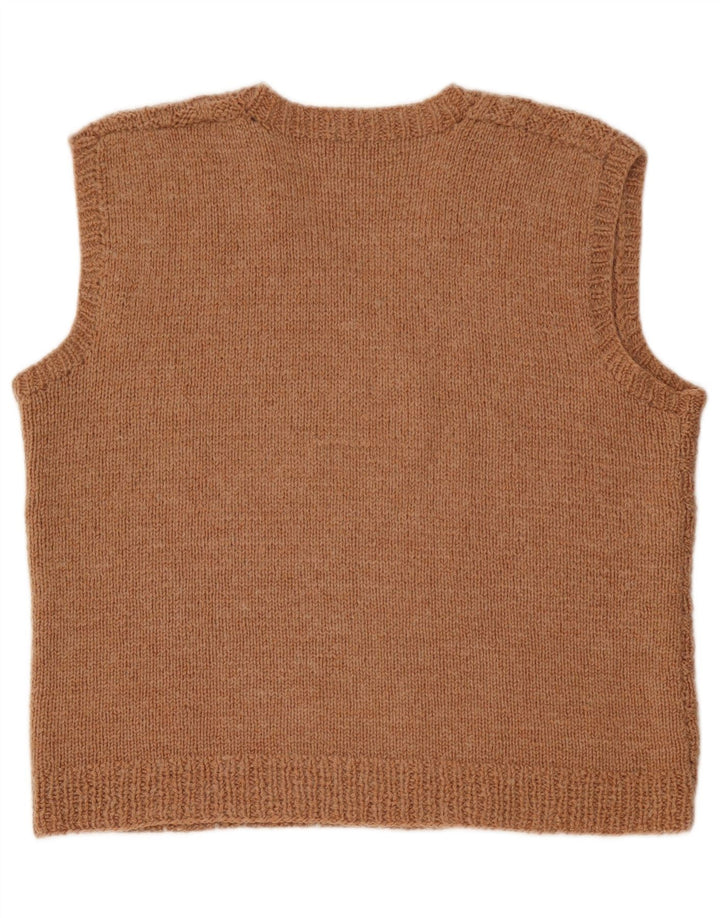 Vintage Mens Vest Tank Top Medium Brown