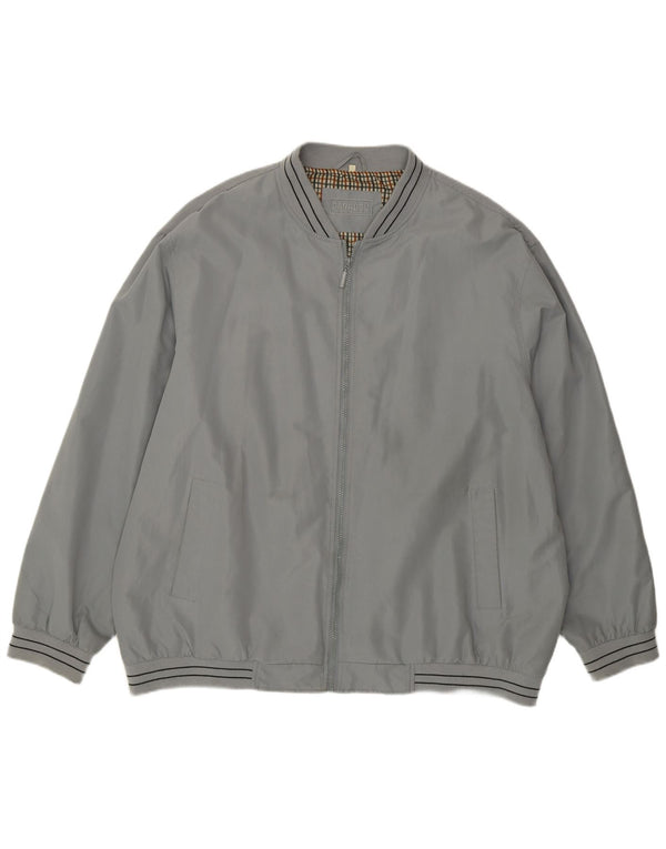 CARABOU Mens Bomber Jacket UK 46 3XL Grey Polyester
