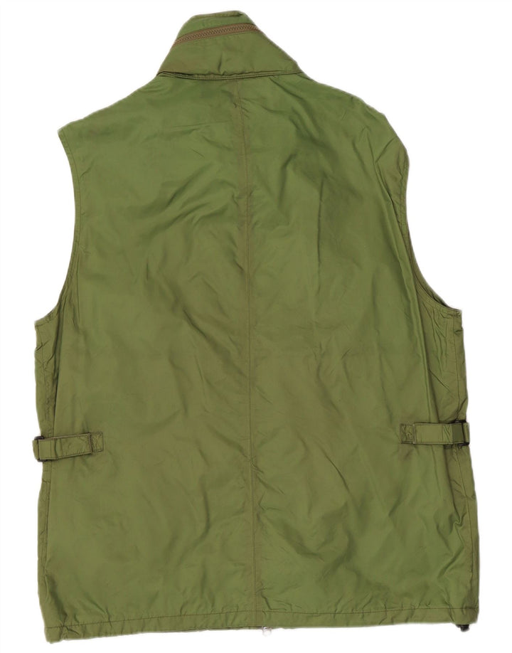 ALBERTO ASPESI Mens Hooded Utility Gilet UK 42 XL Green Nylon