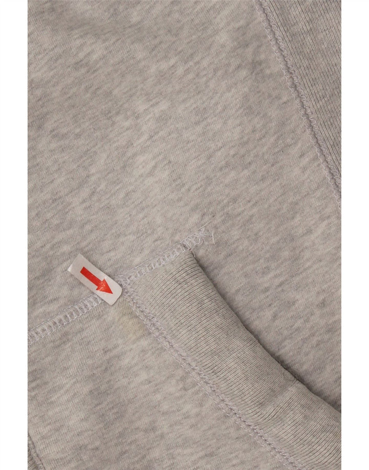 SUPERDRY Mens Graphic Zip Hoodie Sweater Small Grey Cotton