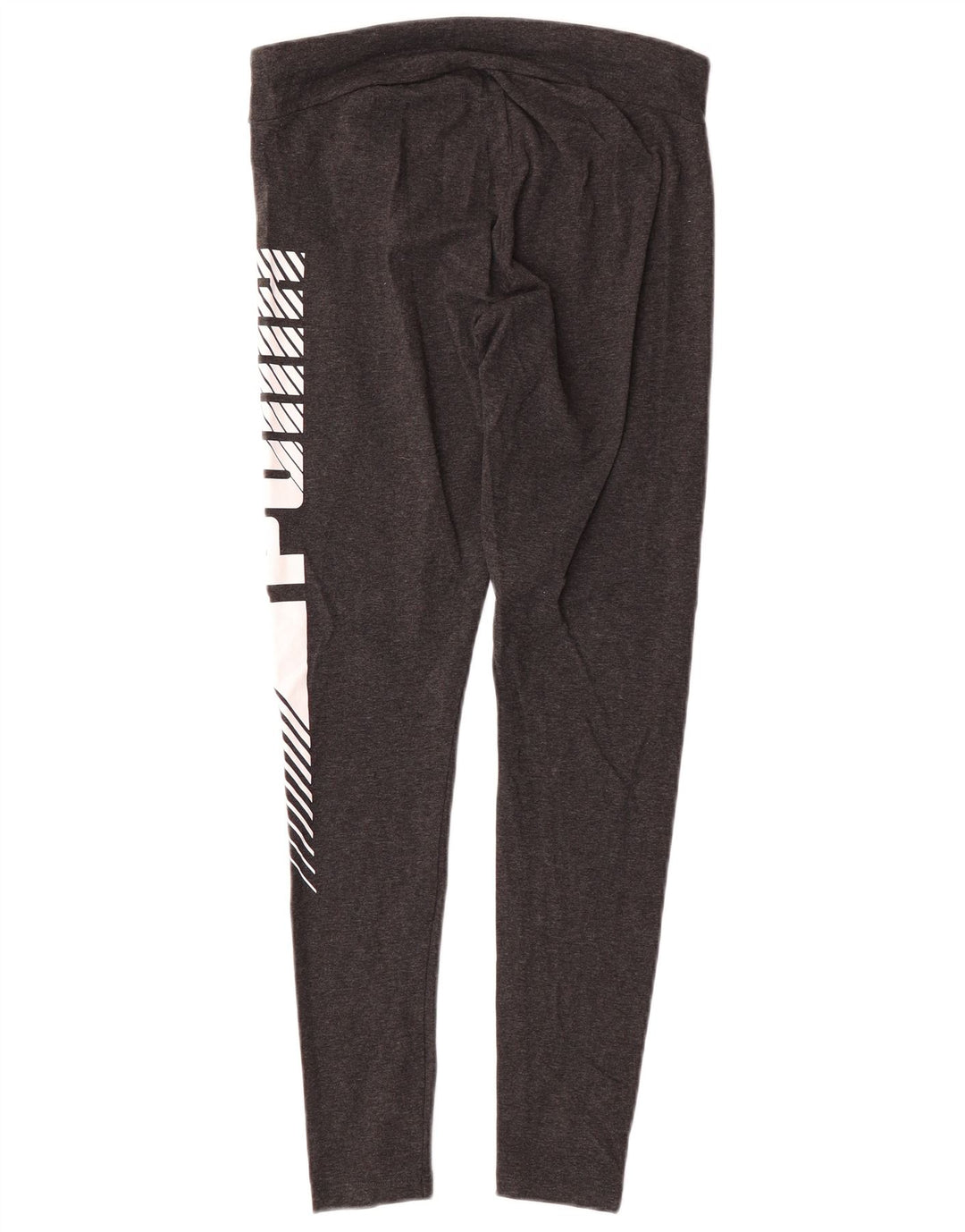 PUMA Womens Graphic Leggings UK 14 Medium  Grey Cotton