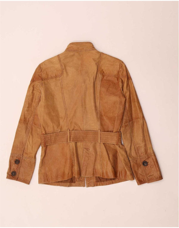 Zara Womens Suede Jacket UK 14 Large Brown Leather