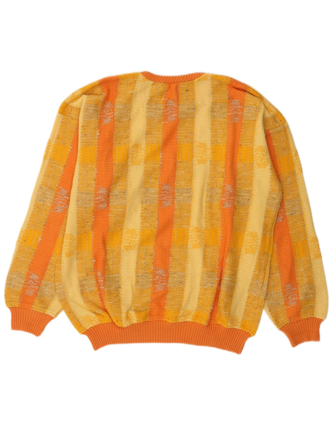 Boxer Mens Crew Neck Jumper Sweater Medium Yellow Striped Cotton