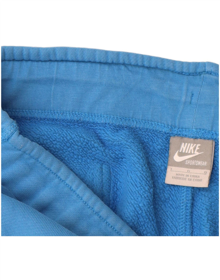 NIKE Mens Tracksuit Trousers Joggers Large Blue Cotton
