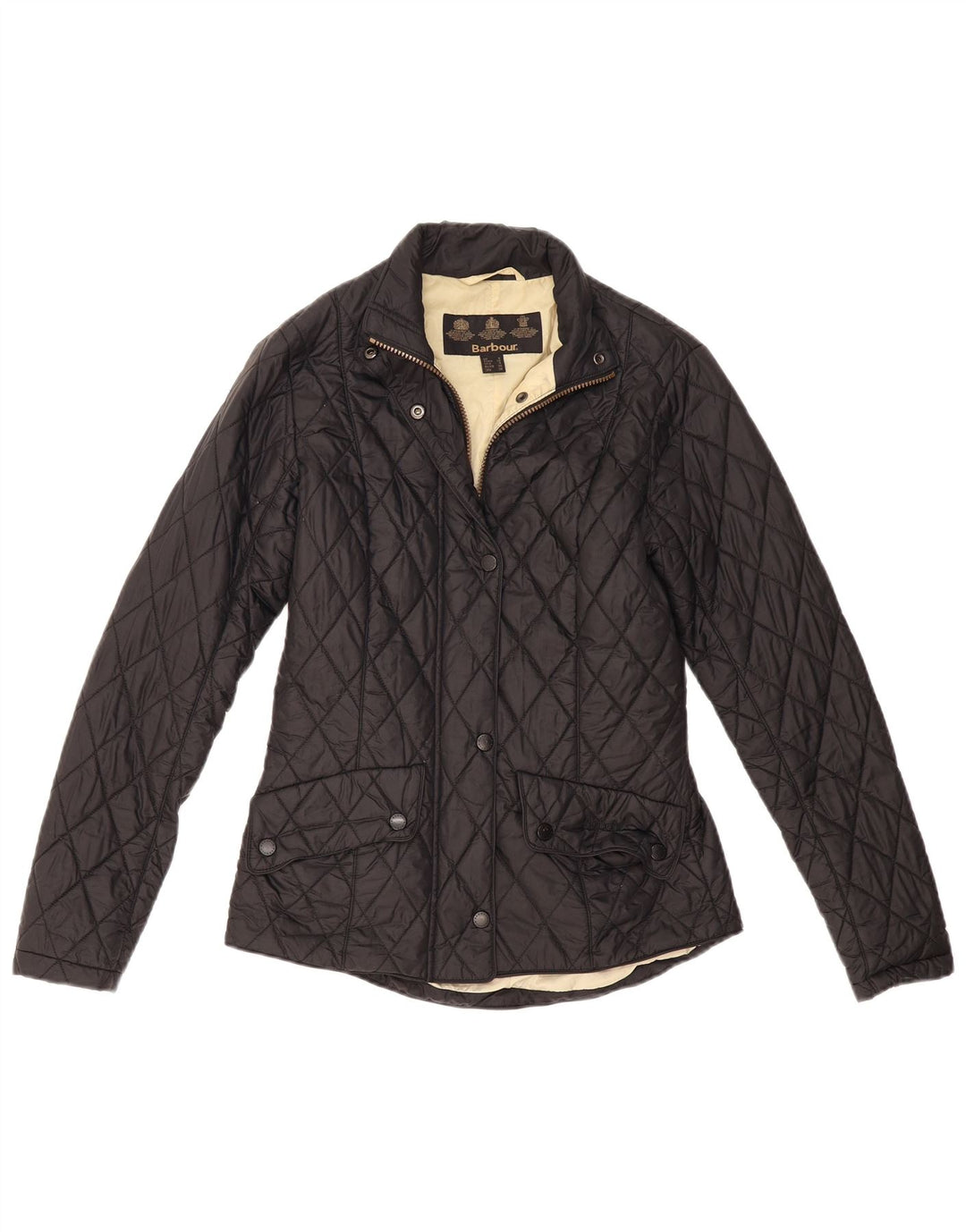 BARBOUR Womens Quilted Jacket UK 8 Small Black Polyamide Vintage Barbour and Second-Hand Barbour from Messina Hembry 