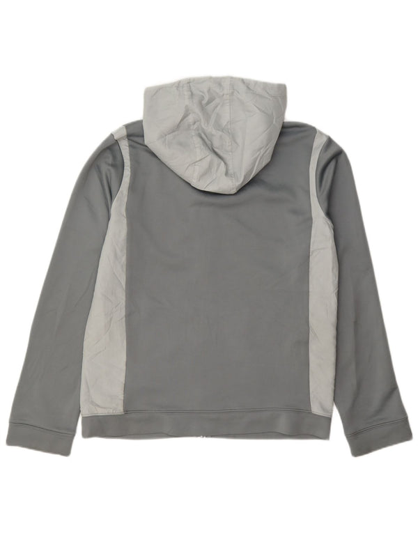 Nike Boys Zip Hoodie Sweater 13-14 Years XL Grey Colourblock Polyester