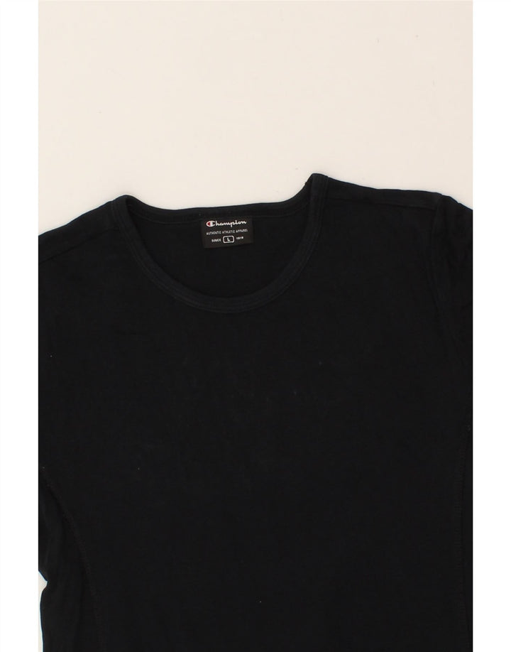 CHAMPION Womens T-Shirt Top UK 14 Large Black Vintage Champion and Second-Hand Champion from Messina Hembry 