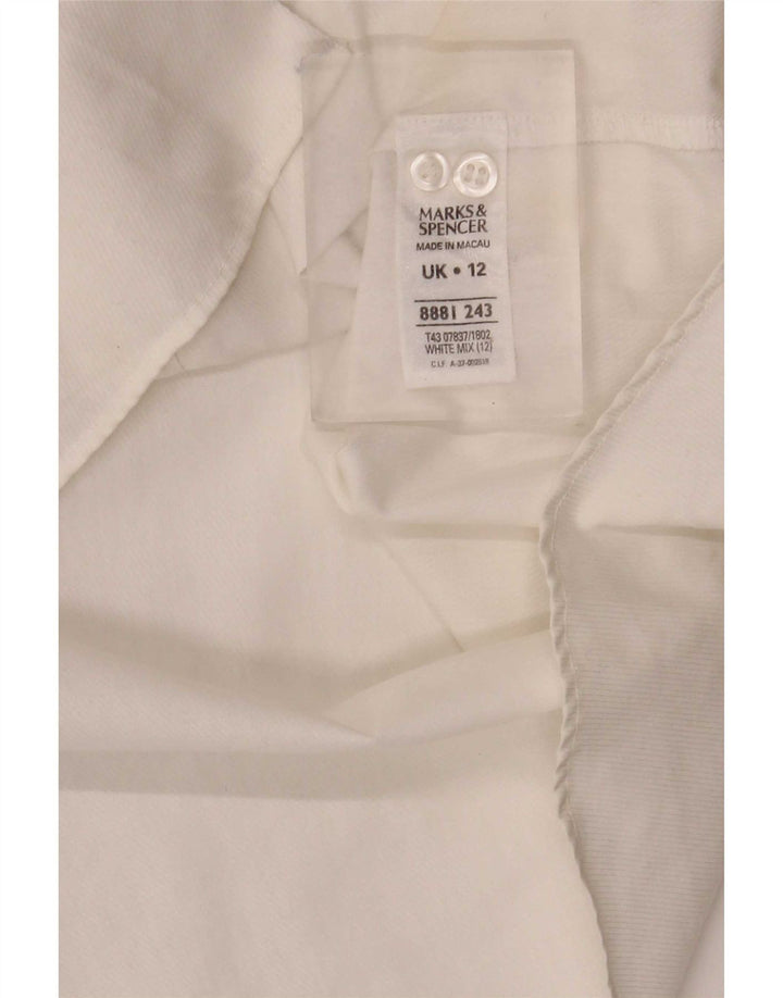 Marks & Spencer Womens Shirt UK 12 Medium White Cotton