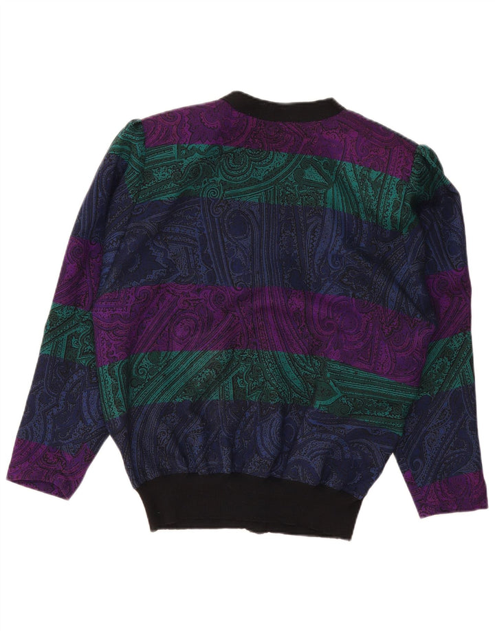 VINTAGE Womens Cardigan Sweater UK 16 Large Multicoloured Paisley Wool