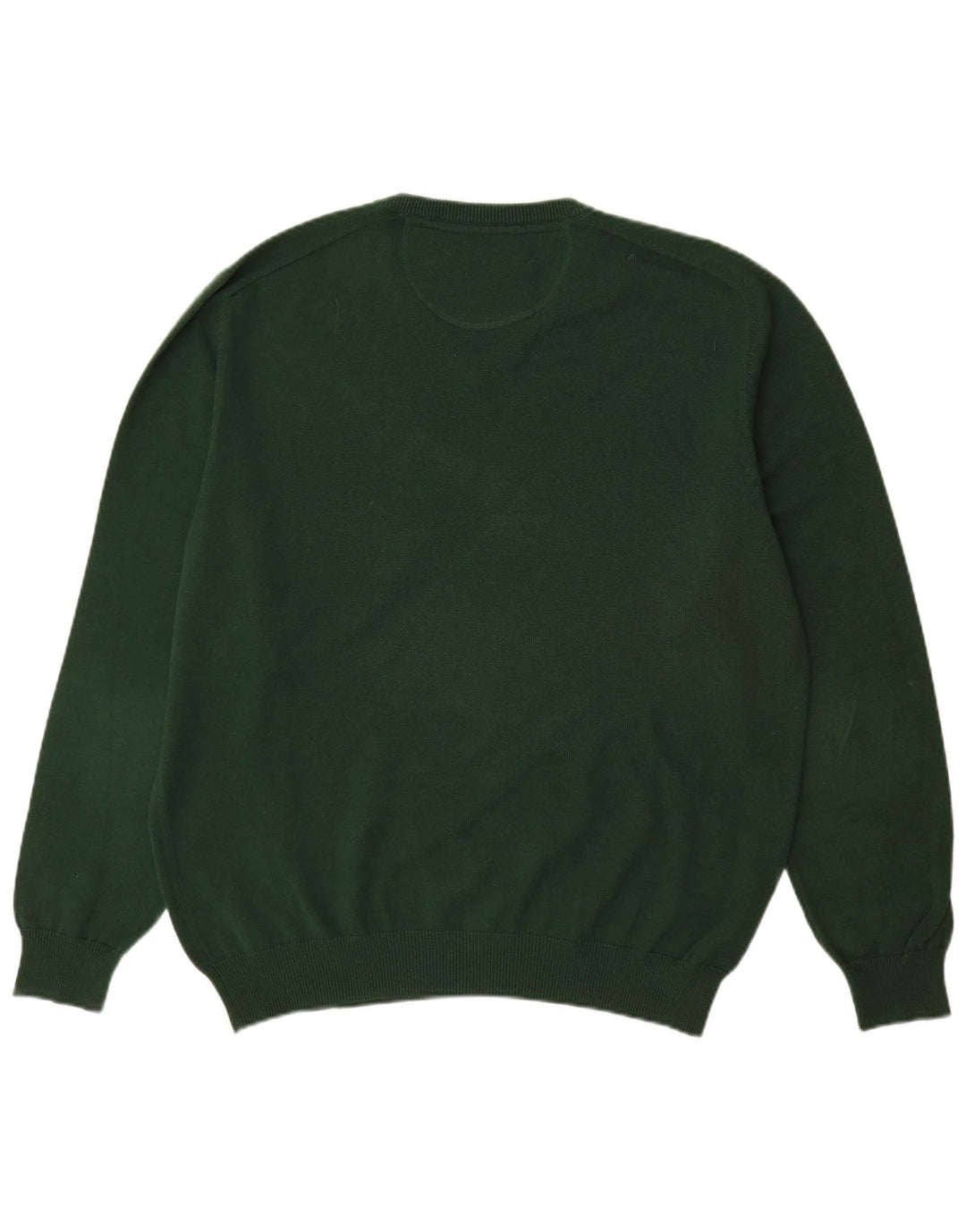 BUGATTI Mens V-Neck Jumper Sweater XL Green Cotton
