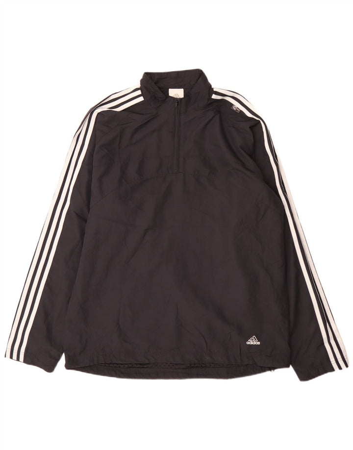 Adidas Mens Zip Neck Pullover Tracksuit Top Large Navy Blue Sports