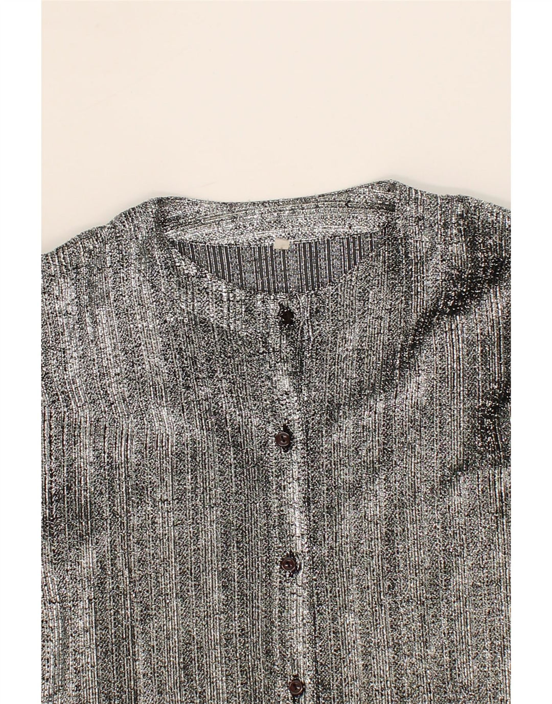VINTAGE Womens Shirt Blouse UK 16 Large Silver Polyester Vintage Vintage and Second-Hand Vintage from Messina Hembry 
