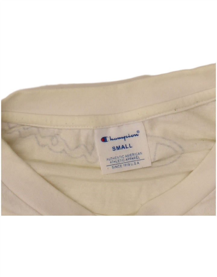 Champion Womens Oversized Graphic T-Shirt Top UK 10 Small White