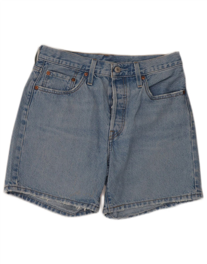 LEVI'S Womens 501 High Waist Distressed Denim Shorts W27 Medium Blue