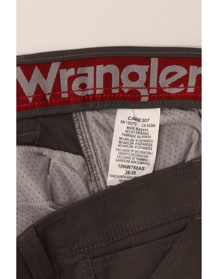 WRANGLER Mens Straight Cargo Trousers W36 L30 Grey Nylon