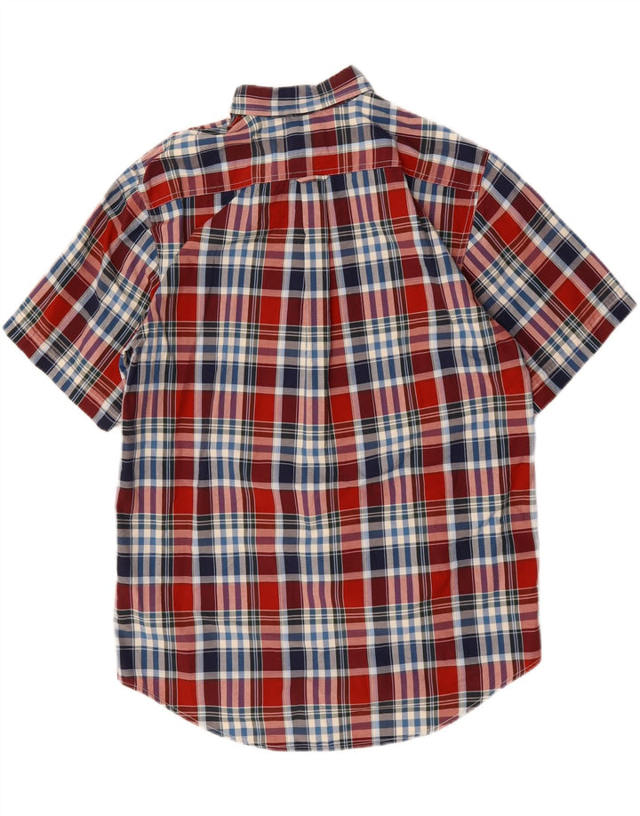 IZOD Mens Salt Water Short Sleeve Shirt Medium Multicoloured Check Cotton Vintage Izod and Second-Hand Izod from Messina Hembry 