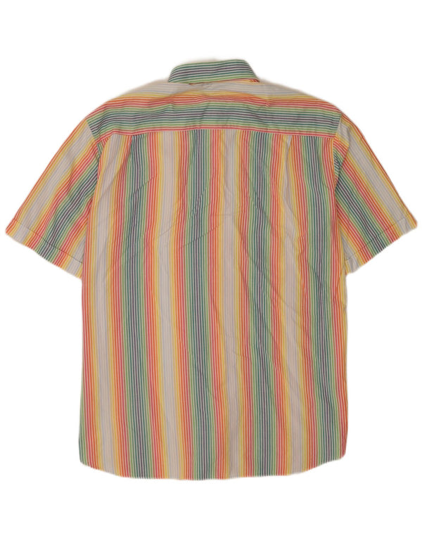 Paul & Shark Mens Short Sleeve Shirt Size 44 XL Multicoloured Pinstripe
