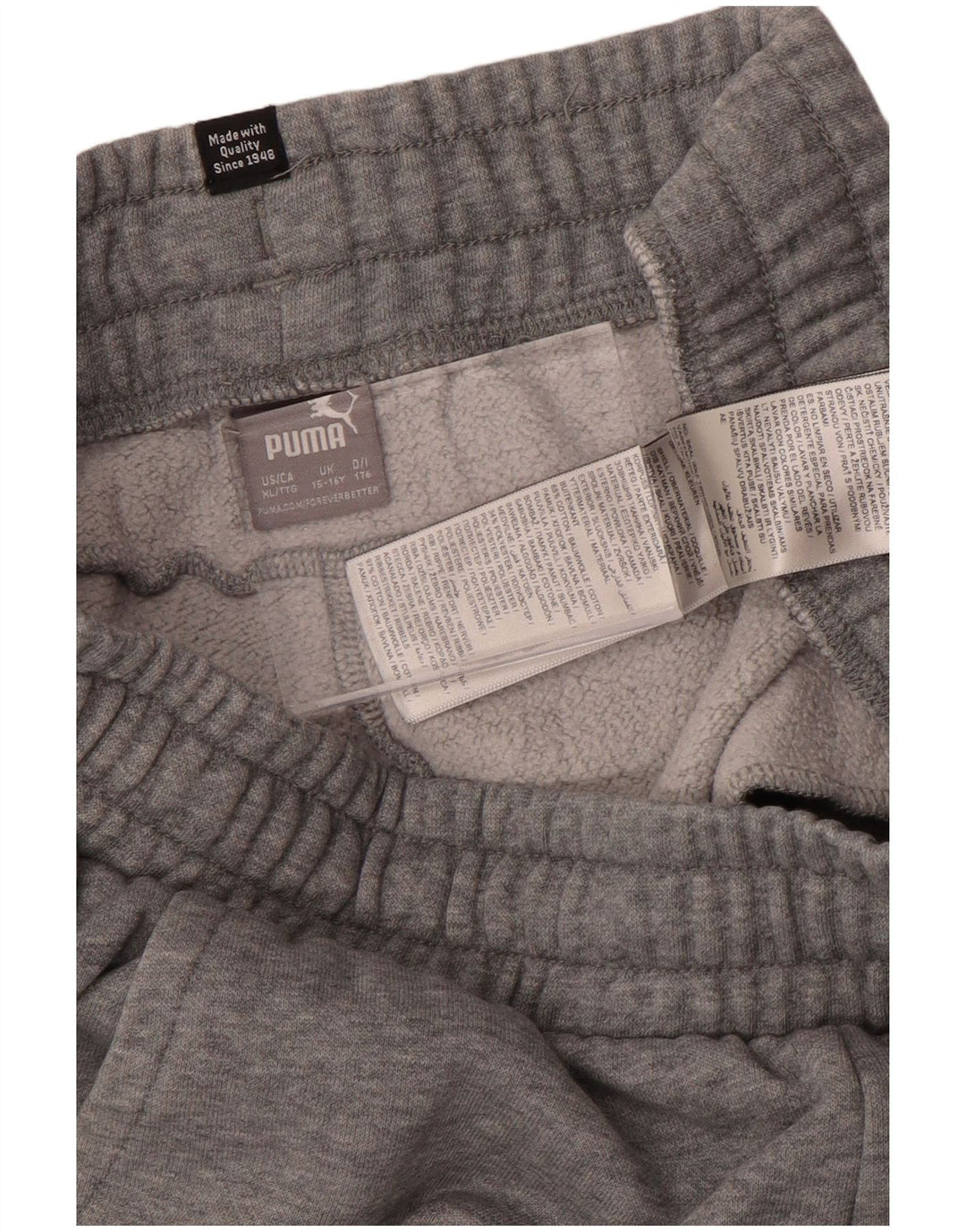 Puma Boys Tracksuit Trousers Joggers 15-16 Years  Grey Cotton