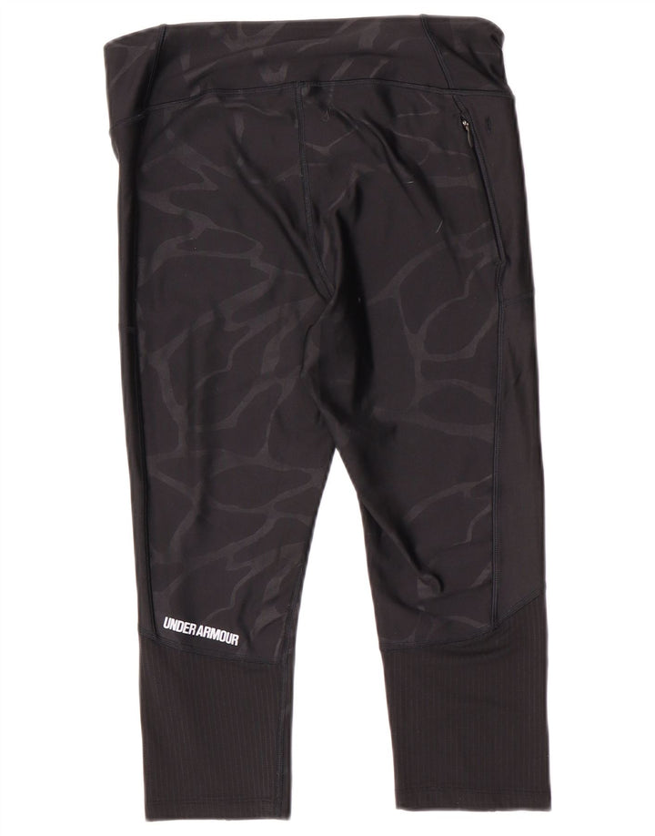Under Armour Womens Capri Leggings UK 14 Medium Black Camouflage