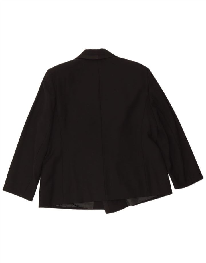 Laura Biagiotti Womens Double Breasted Blazer Jacket IT 48 XL Black Wool