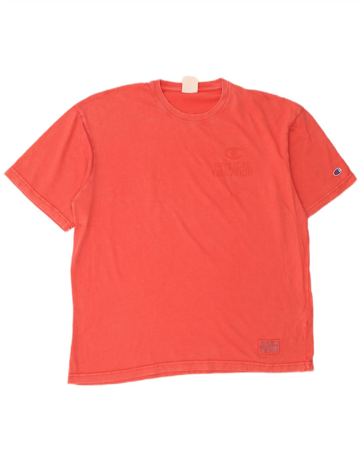 Champion Mens T-Shirt Top Small Orange