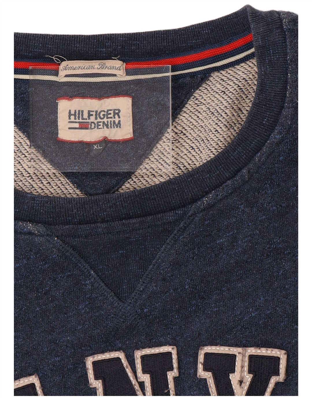 TOMMY HILFIGER Mens Graphic Sweatshirt Jumper XL Navy Blue