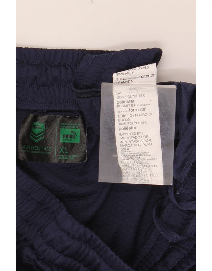 PUMA Mens Warriors Tracksuit Trousers XL Navy Blue Colourblock Polyester