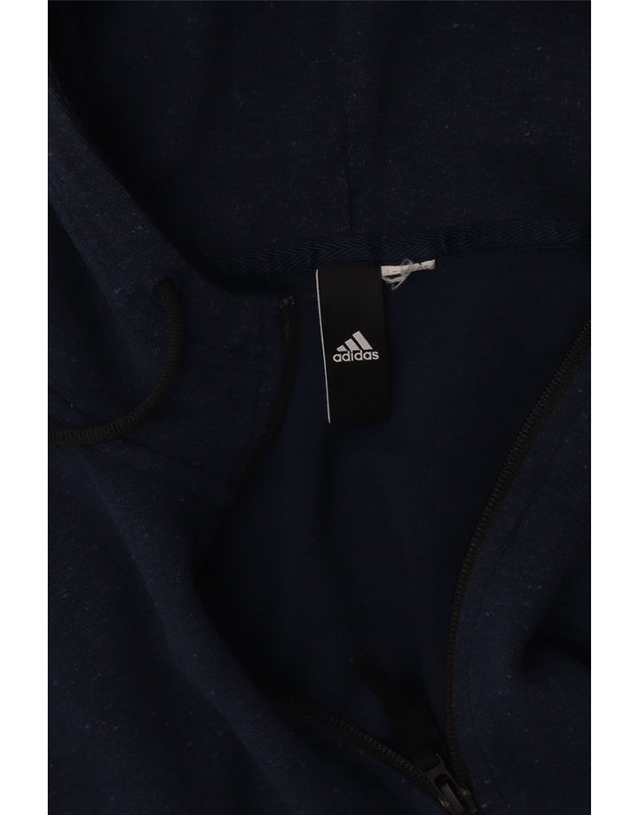 Adidas Mens Zip Hoodie Sweater Medium Navy Blue Flecked