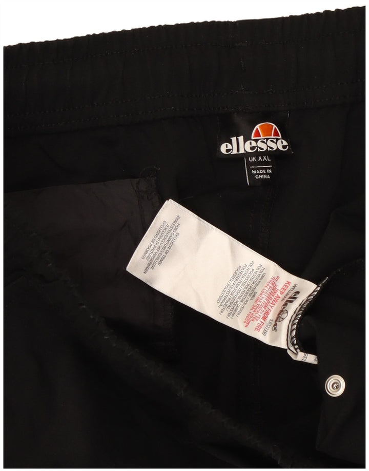 ELLESSE Mens Cargo Tracksuit Trousers Joggers 2XL Black Polyester