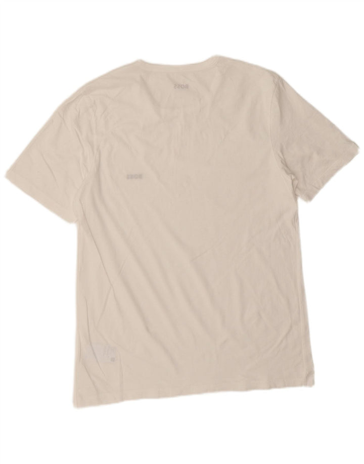 Hugo Boss Mens T-Shirt Top Large White Cotton