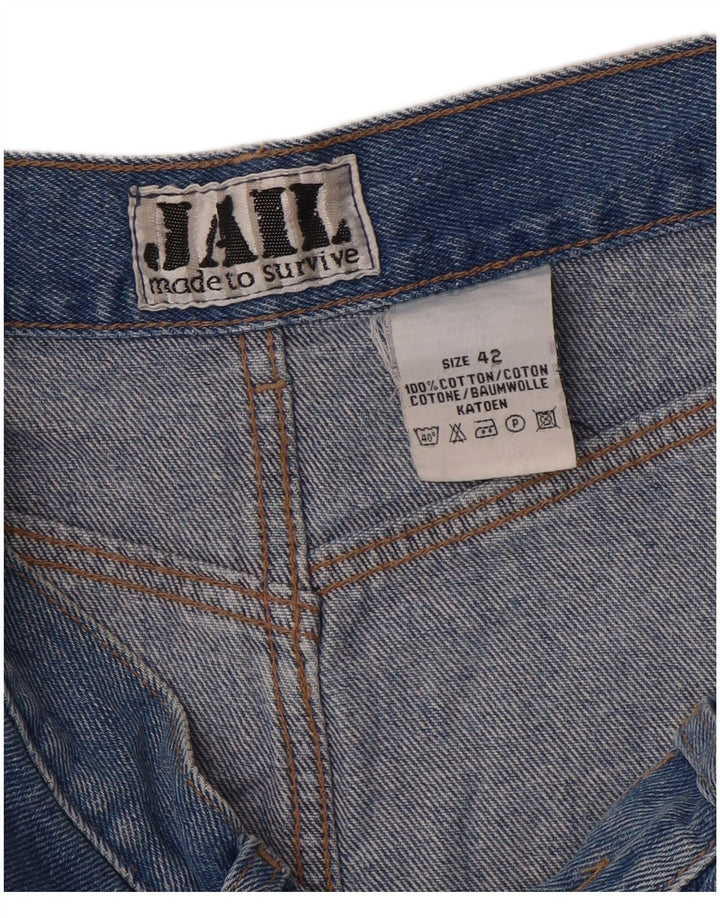 VINTAGE Womens Denim Skirt IT 42 Medium W30  Blue Cotton