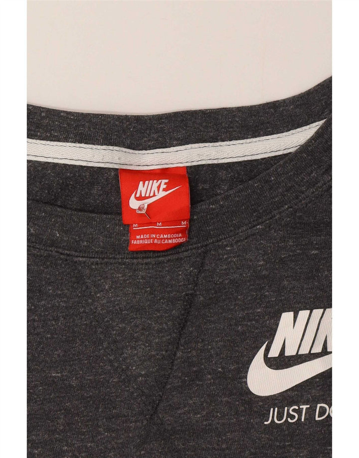 Nike Womens Sweatshirt Jumper UK 14 Medium Grey Flecked
