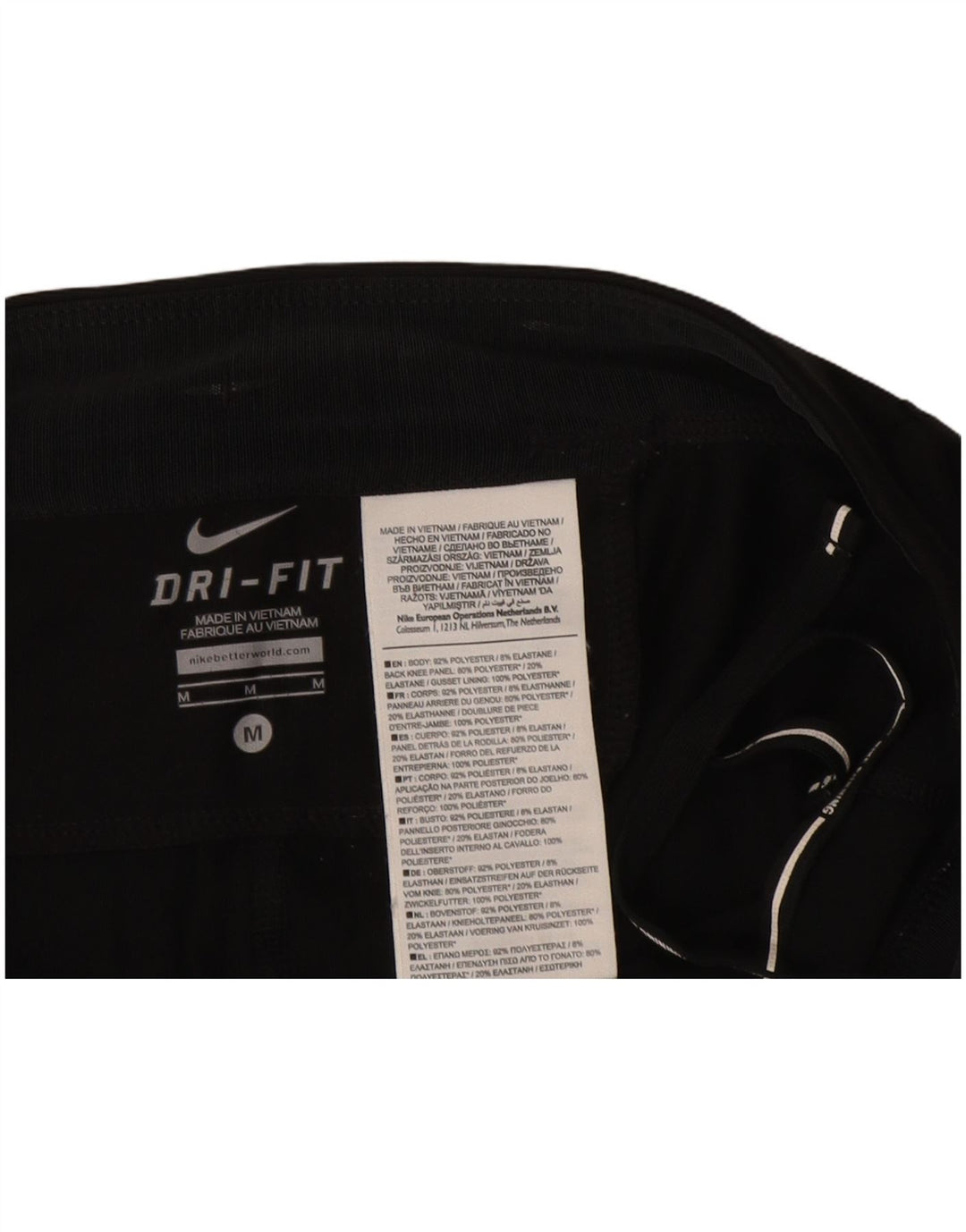 NIKE Womens Dri Fit Capri Leggings UK 12 Medium  Black Polyester