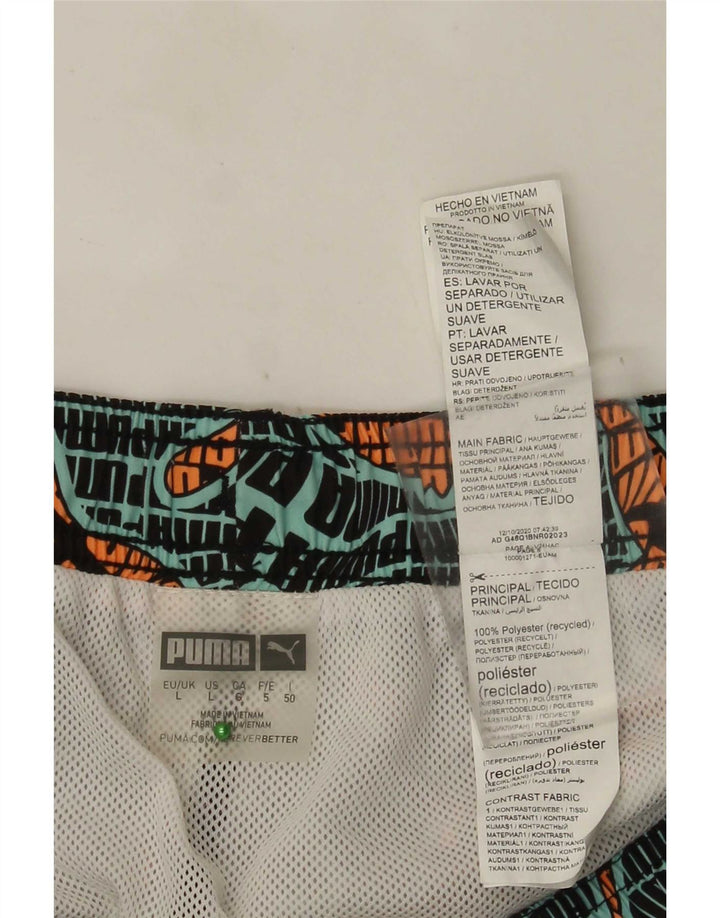 Puma Mens Graphic Swimming Shorts Large Multicoloured Polyester