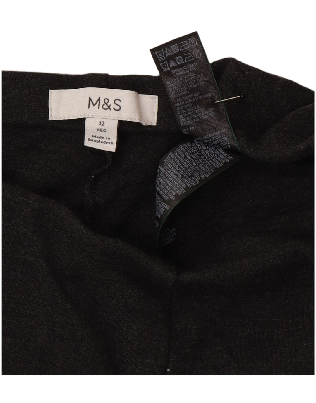 Marks & Spencer Womens Leggings UK 12 Medium  Grey Viscose