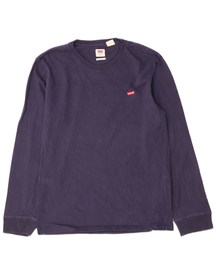 Levi's Mens Standard Fit Top Long Sleeve Small Navy Blue Cotton