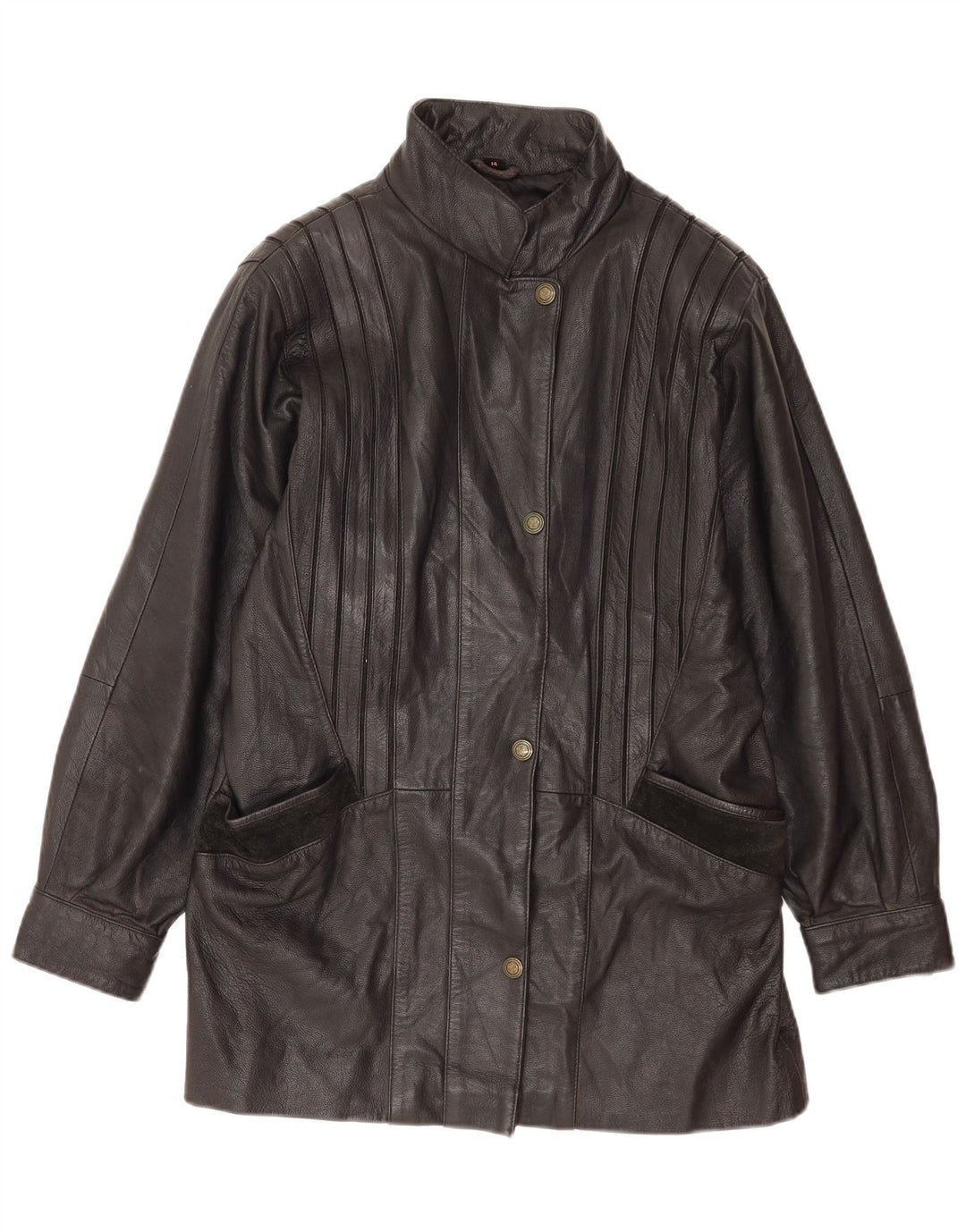Skinz Womens Leather Jacket UK 14 Large Black Leather