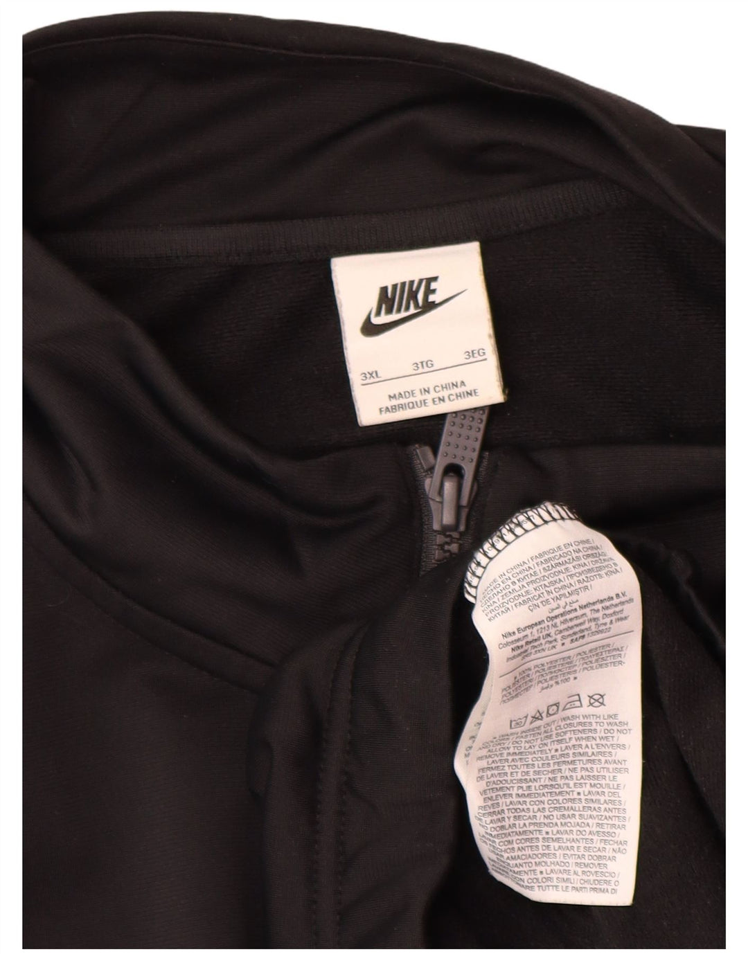 Nike Mens Zip Neck Sweatshirt Jumper 3XL Black Polyester