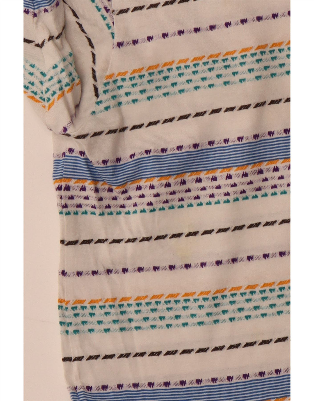 Patagonia Mens T-Shirt Top Medium Off White Striped Cotton