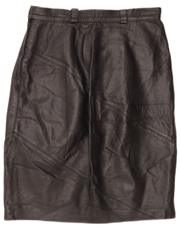 Compagnia Womens Leather Skirt IT 44 Medium W28 Black