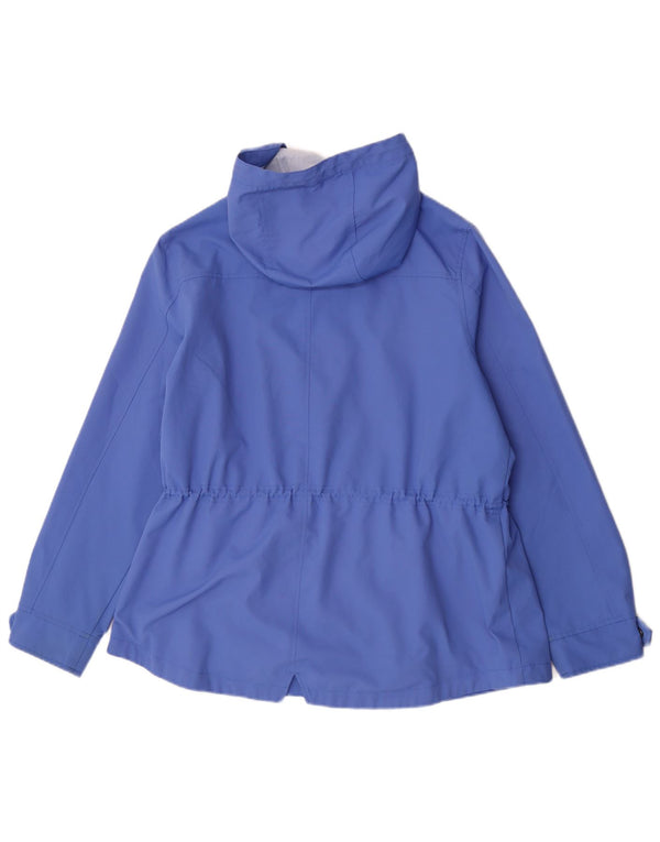 Crew Clothing Womens Hooded Rain Jacket UK 16 Large Blue Polyester