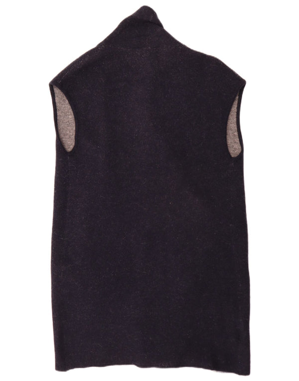 Laura Ashley Womens Sleeveless Cardigan Sweater UK 14 Large Navy Blue