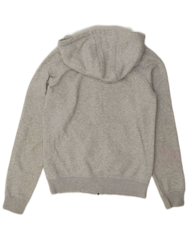 Adidas Womens Graphic Oversized Zip Hoodie Sweater UK 8 Small Grey Flecked
