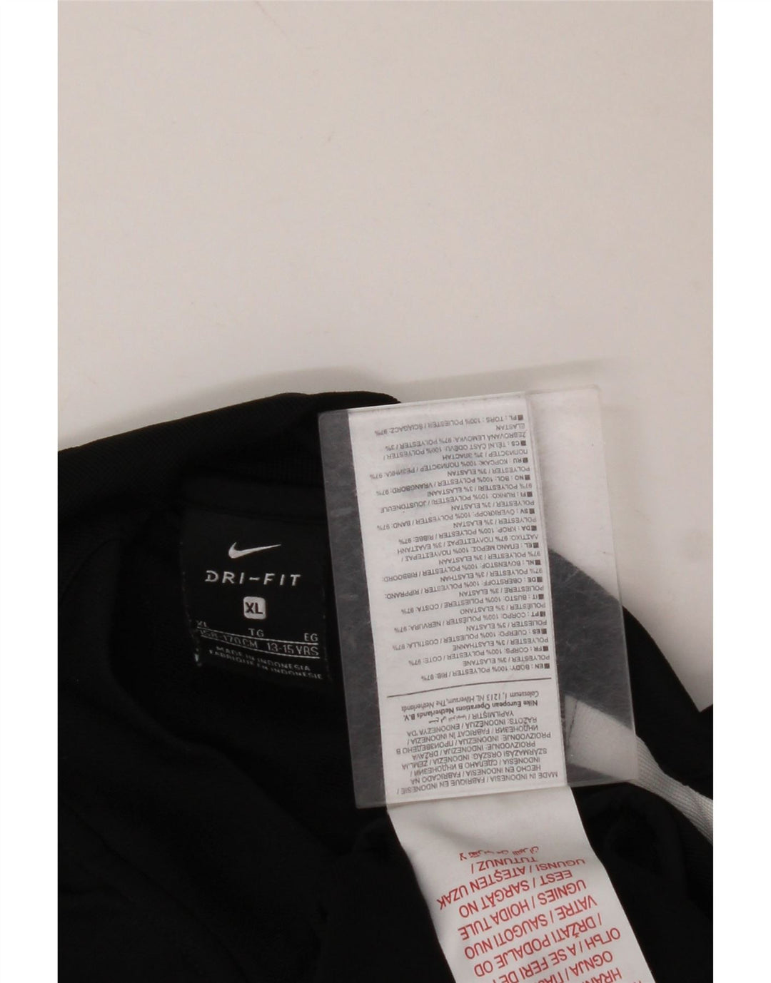 NIKE Boys Dri Fit Tracksuit Top Jacket 13-14 Years XL Black Colourblock